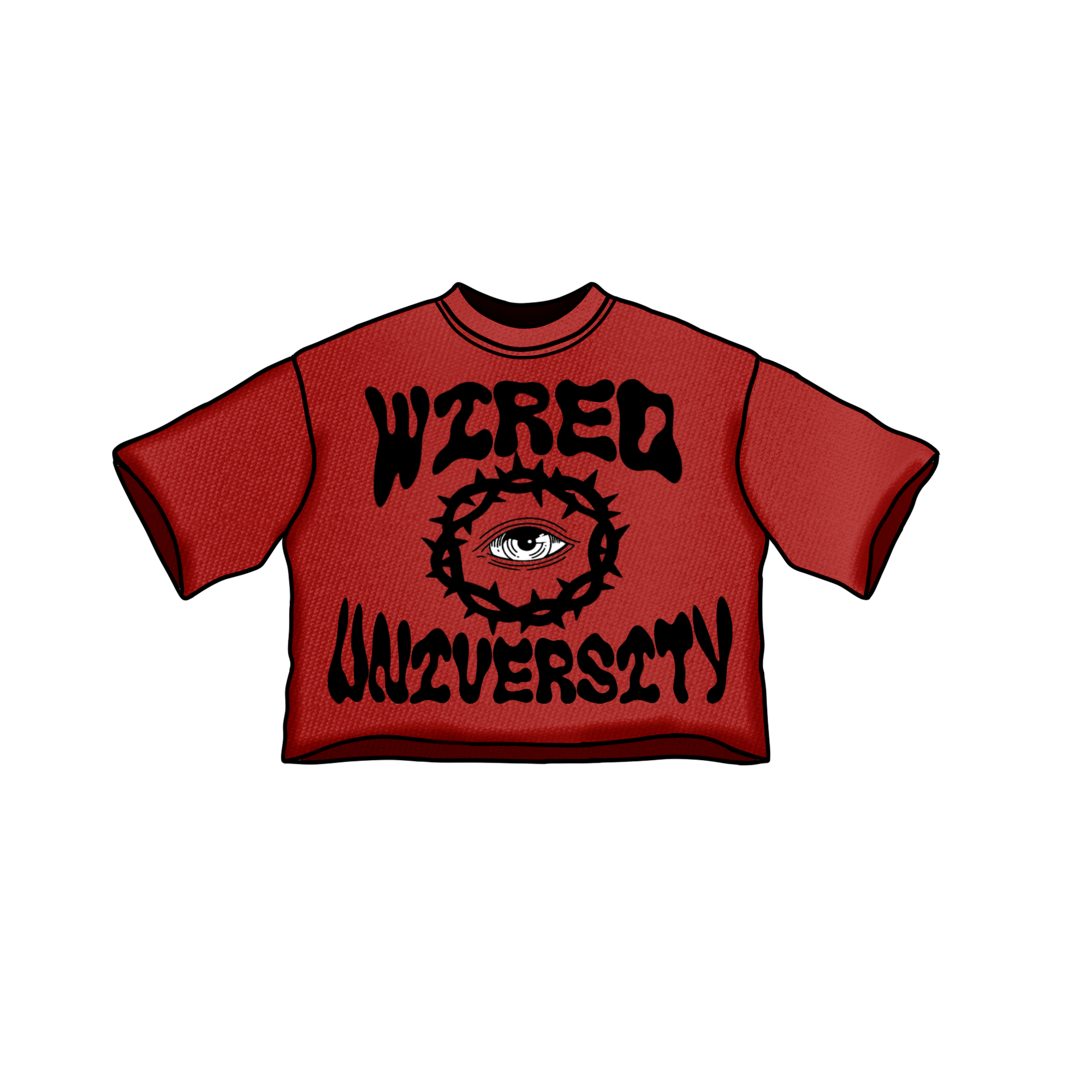 Washed red “Wired university” T-shirt